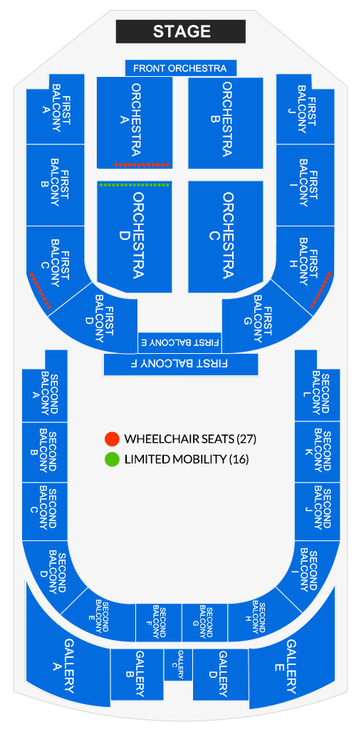 Township Auditorium seating chart